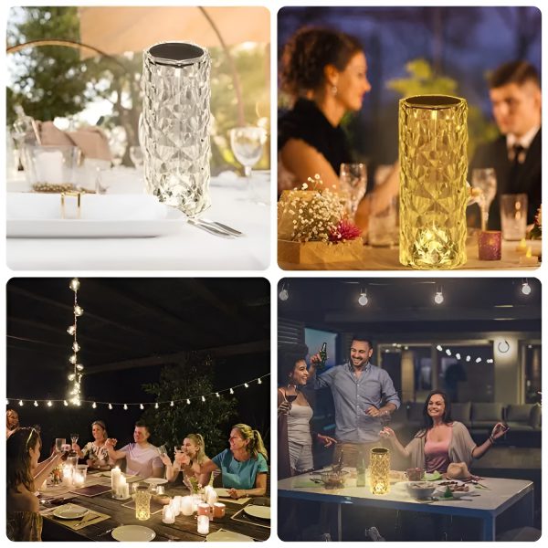 16 Colors Diamond Rose Crystal Lamp Bedside Acrylic Table Lamp | Led Diamond Touch Lamp With Remote
