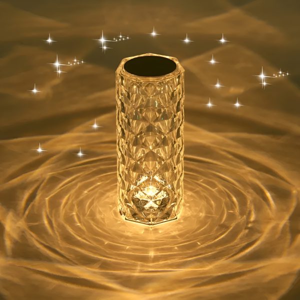 16 Colors Diamond Rose Crystal Lamp Bedside Acrylic Table Lamp | Led Diamond Touch Lamp With Remote