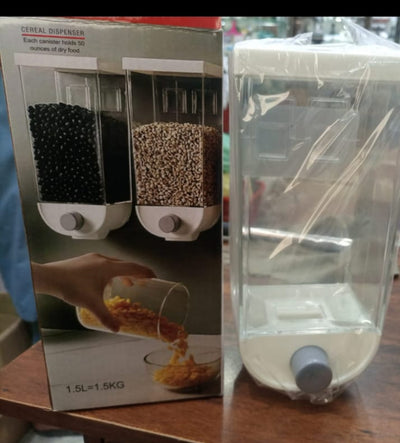 Wall-mounted Dry Food Dispensers For Organized Kitchens, Featuring Clear Containers Feed Design For Cereals, Grains, And Beans.