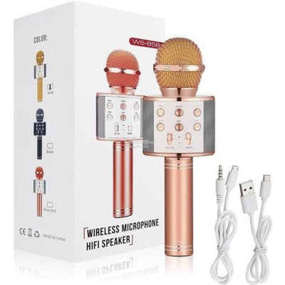 Bluetooth Microphone Karaoke Wireless Microphone Professional Speaker Handheld Microphone Player Singing Recorder Mic Ws-858 Ktv Microphone And Hifi Speaker