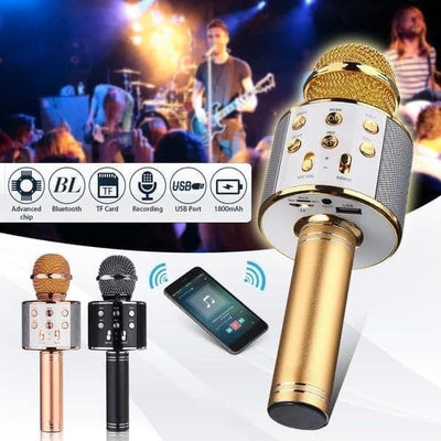 Bluetooth Microphone Karaoke Wireless Microphone Professional Speaker Handheld Microphone Player Singing Recorder Mic Ws-858 Ktv Microphone And Hifi Speaker