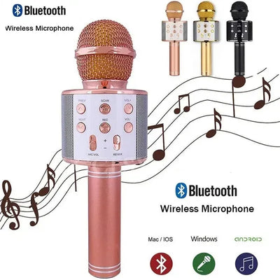 Bluetooth Microphone Karaoke Wireless Microphone Professional Speaker Handheld Microphone Player Singing Recorder Mic Ws-858 Ktv Microphone And Hifi Speaker