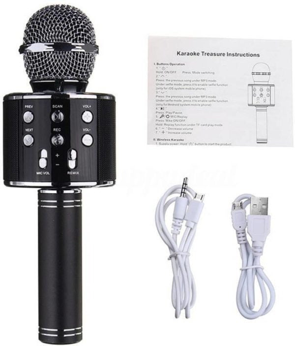 Bluetooth Microphone Karaoke Wireless Microphone Professional Speaker Handheld Microphone Player Singing Recorder Mic Ws-858 Ktv Microphone And Hifi Speaker