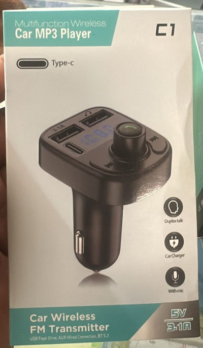 Car Mp3 Player | Car Wireless Fm Transmitter | Car Mp3 Modulator | Car Accessories ( Random Color )