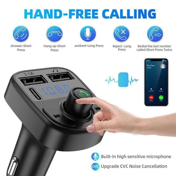 Car Mp3 Player | Car Wireless Fm Transmitter | Car Mp3 Modulator | Car Accessories ( Random Color )