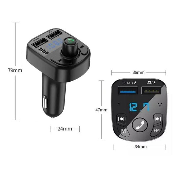 Car Mp3 Player | Car Wireless Fm Transmitter | Car Mp3 Modulator | Car Accessories ( Random Color )