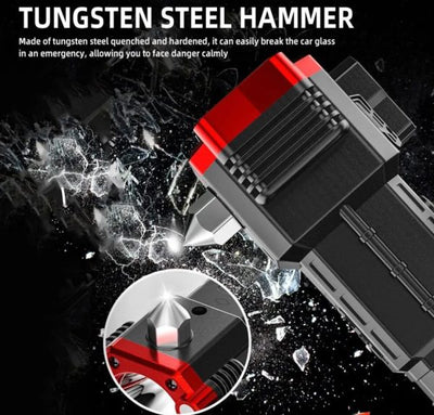 High-power Led Torch Light Rechargeable Flashlight And Multi Functional Tactical Hammer & Power Bank To Charge The Phone
