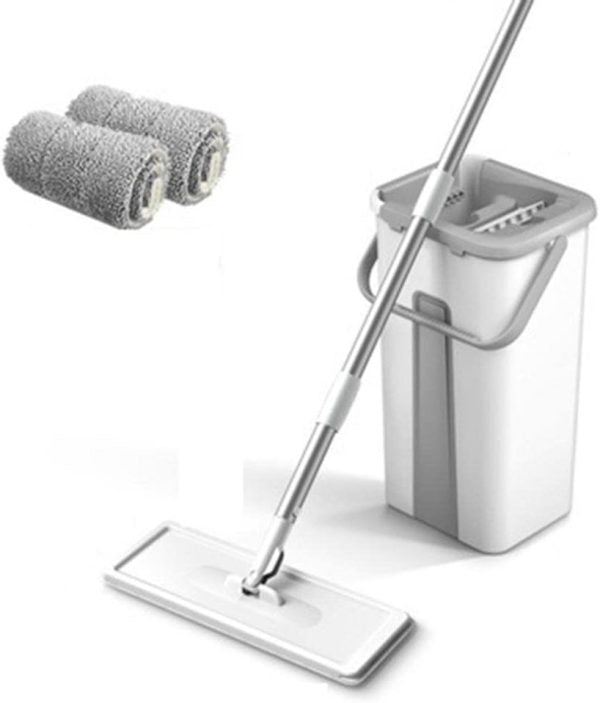 Mop Floor Squeeze Mop With Bucket – Hardwood & Wood Floor Rotary Scrubbing Mop For Easy Household Cleaning ( Random Color ) With Box