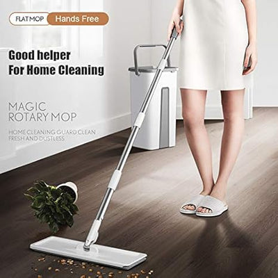 Mop Floor Squeeze Mop With Bucket – Hardwood & Wood Floor Rotary Scrubbing Mop For Easy Household Cleaning ( Random Color ) With Box