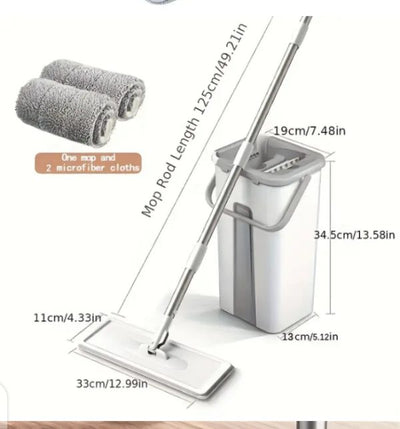 Mop Floor Squeeze Mop With Bucket – Hardwood & Wood Floor Rotary Scrubbing Mop For Easy Household Cleaning ( Random Color ) With Box