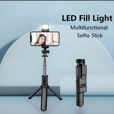 Selfie Stick Tripod R1s Bluetooth Remote Control Tripod Selfie Stick New Model With Wireless Remote Shutter Compatible With All Cell Phones – Selfie Stick With Light