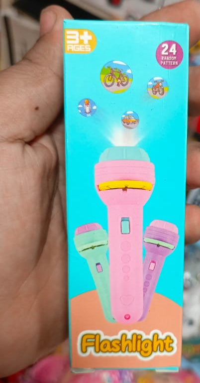 Slide Projector Torch Projection Light,children’s Flashlight Toy Projection Flashlight Early Education Picture Dinosaur Animal Pattern, bedtime Night Light,